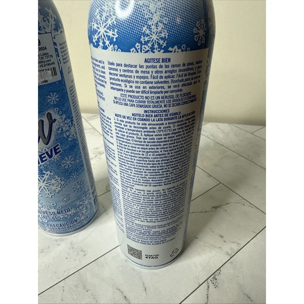 2 Santa Snow Christmas Flocking Spray 15oz Cans for Windows Trees Craft Art NEW✅